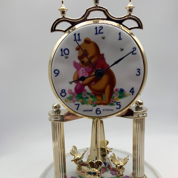 Disney Winnie the Pooh and Friends Piglet Porcelain Glass Dome Clock Working! - Picture 12 of 12